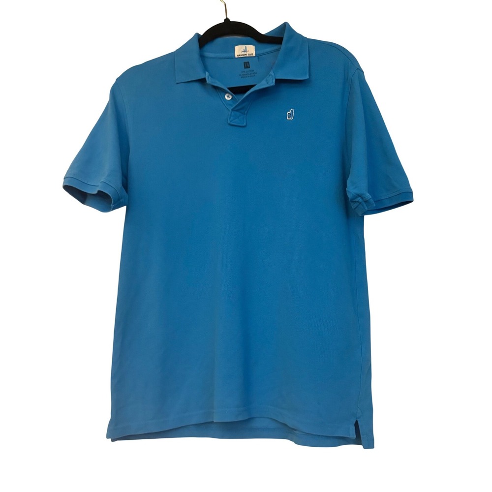 Johnnie-O Boys Gemini Blue Hangin Out Pique Polo Shirt Size 14 JBPO1850